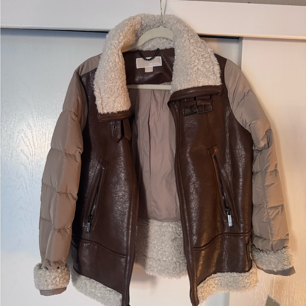 Michaels Brown and Cream Puffer Jacket